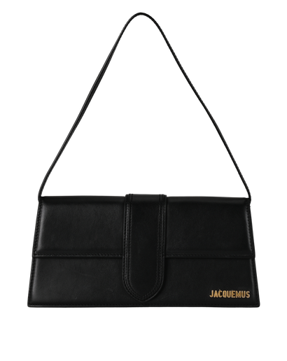 The Long Bambino Flap Bag, £295, Handbags, Black, Leather, Front view